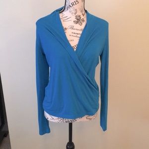 Banana Republic blue wrap style top